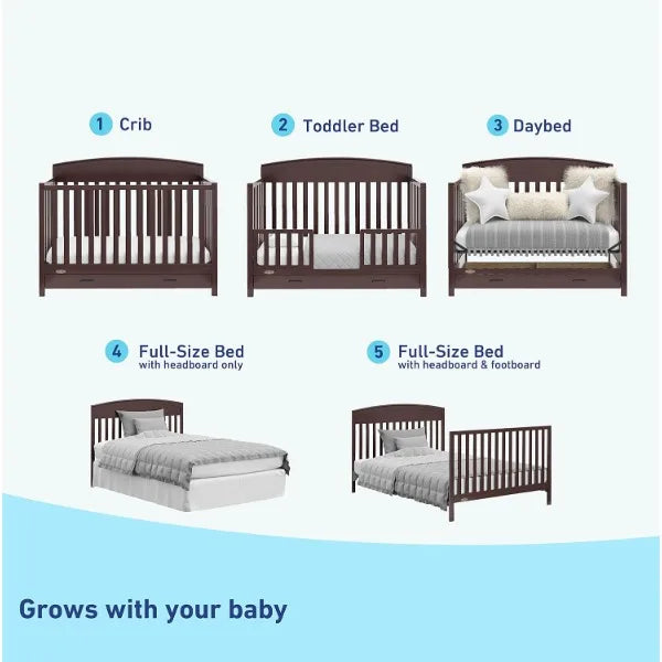 5-in-1 Convertible Crib